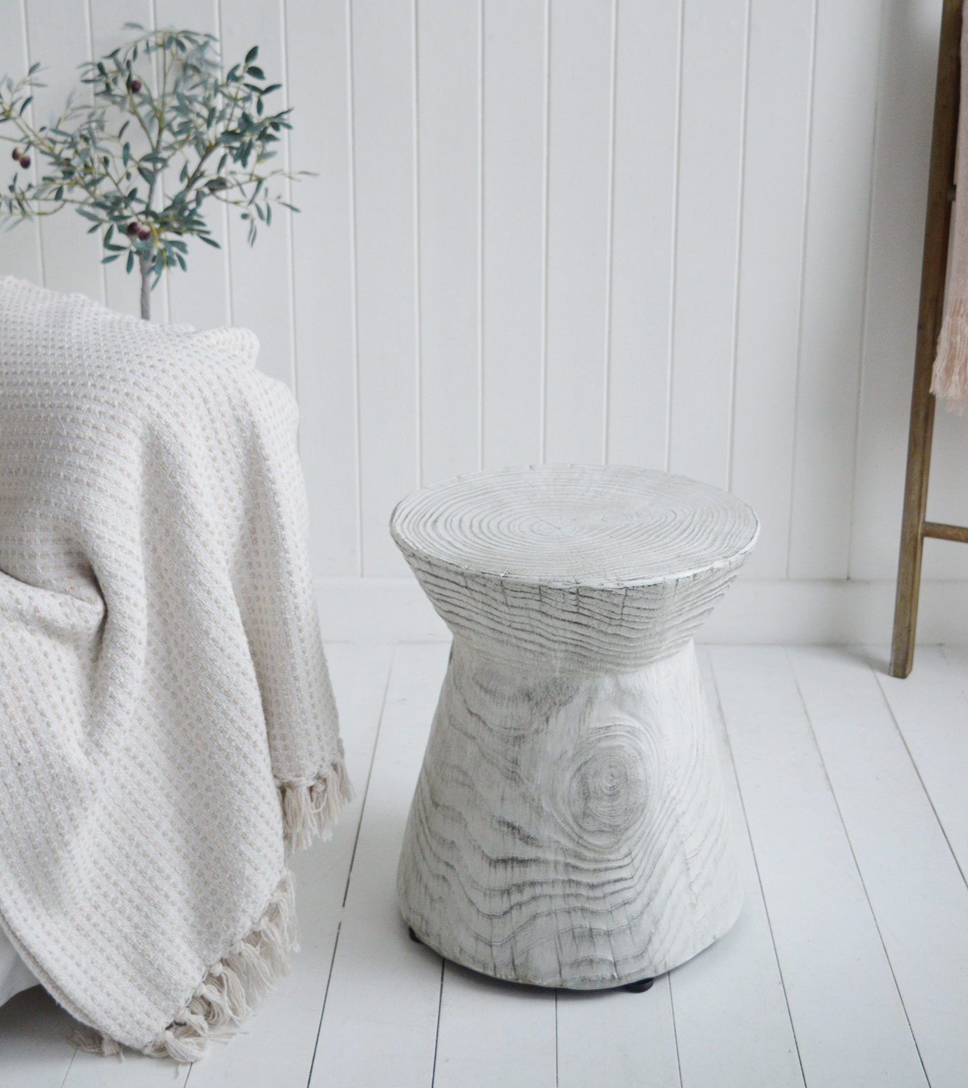 The perfect blend of texture and tone, creating a serene focal point in any coastal home.